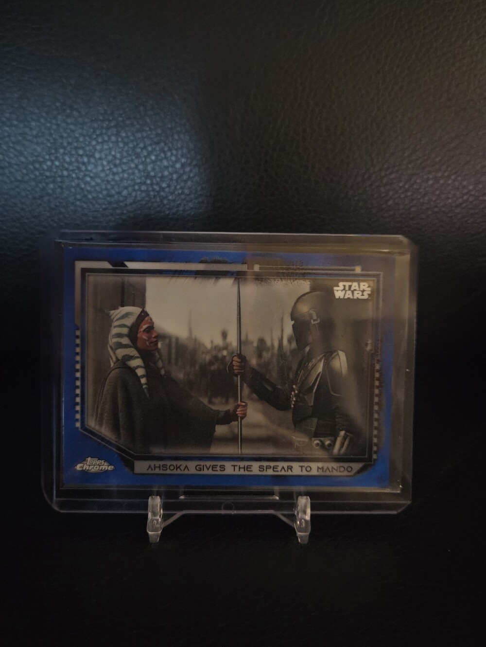 2021 Topps Chrome Legacy Ahsoka & Mandalorian Card Numbered Blue Parallel